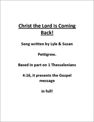 Christ the Lord Is Coming Back Vocal Solo & Collections sheet music cover Thumbnail